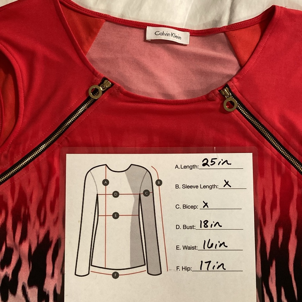 Calvin‎ Klein Ombré Zipper Top size S - Picture 4 of 4